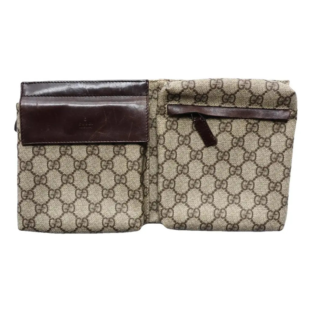 Gucci Monogram Canvas Double Pocket Belt Bag