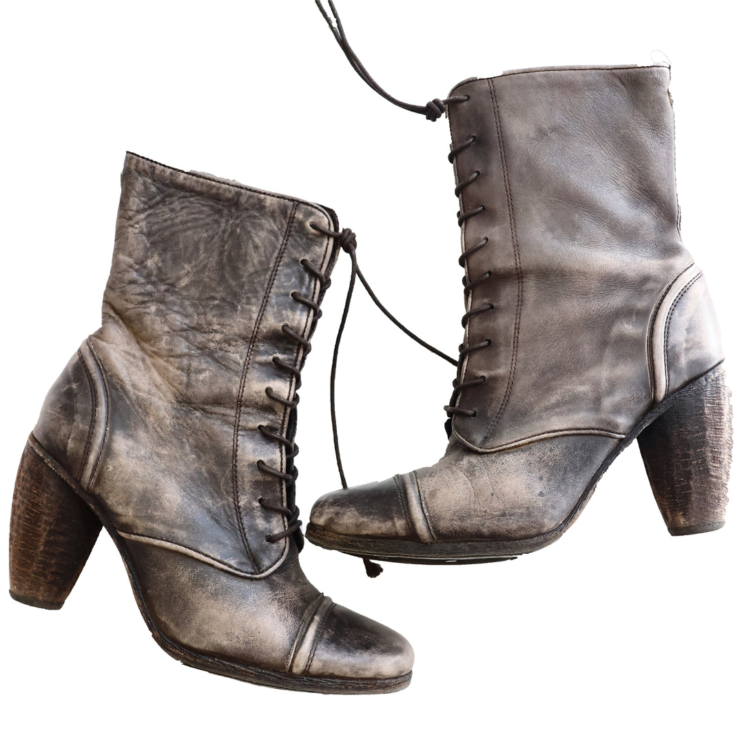 AllSaints Distressed Leather Ankle Boots