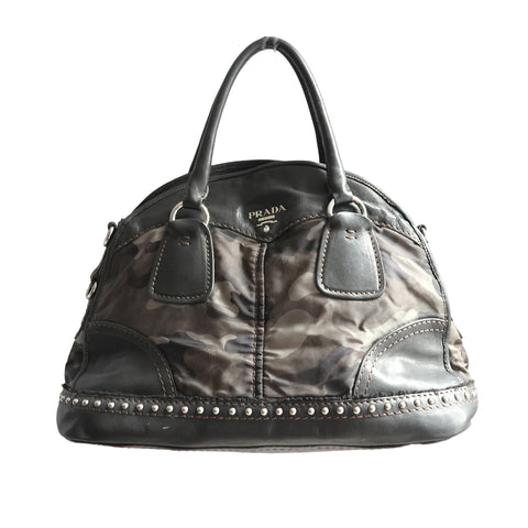 Prada Camo Print Bowler Bag